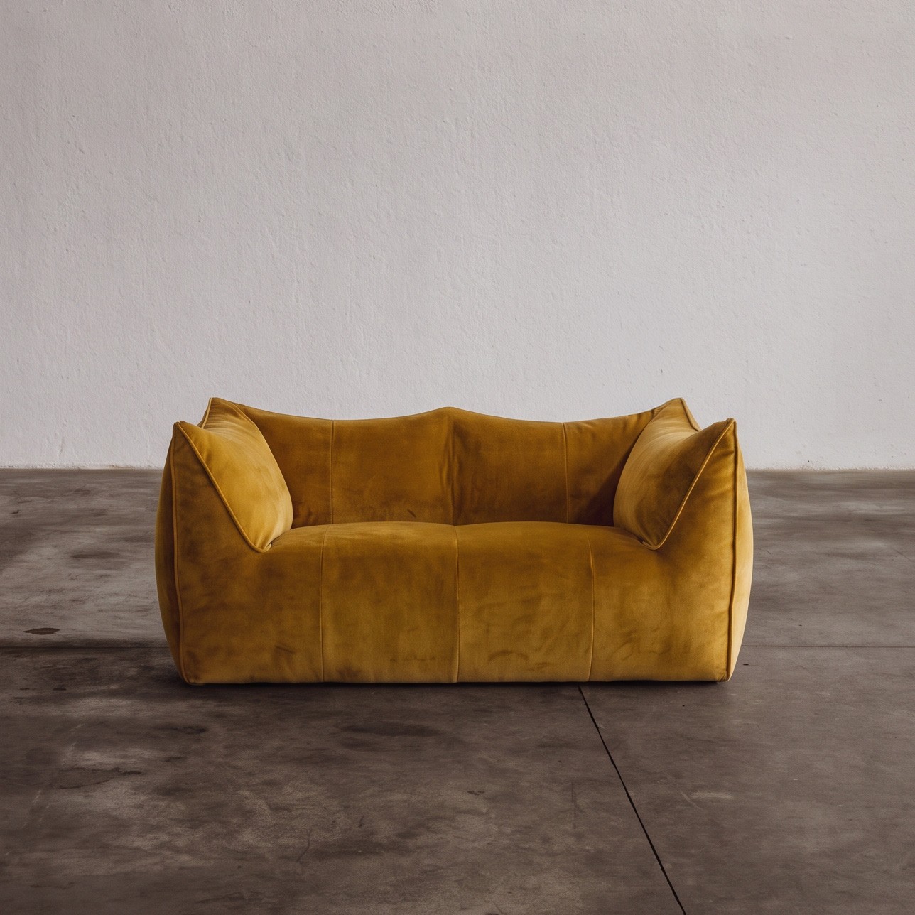 Mario Bellini "Le Bambole" Sofa for B&B Italia, Mustard Velvet, 1971, 1971