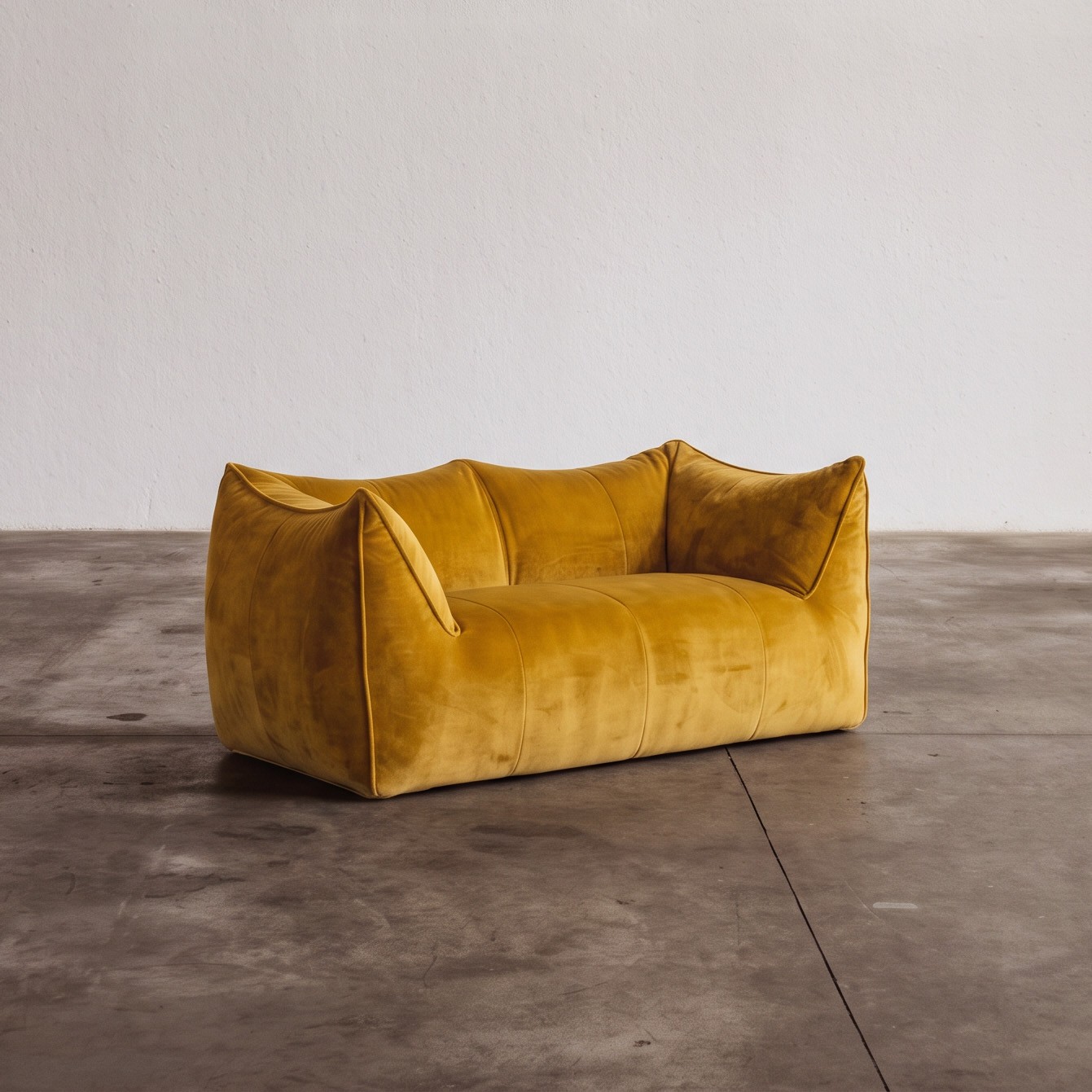 Mario Bellini "Le Bambole" Sofa for B&B Italia, Mustard Velvet, 1971, 1971