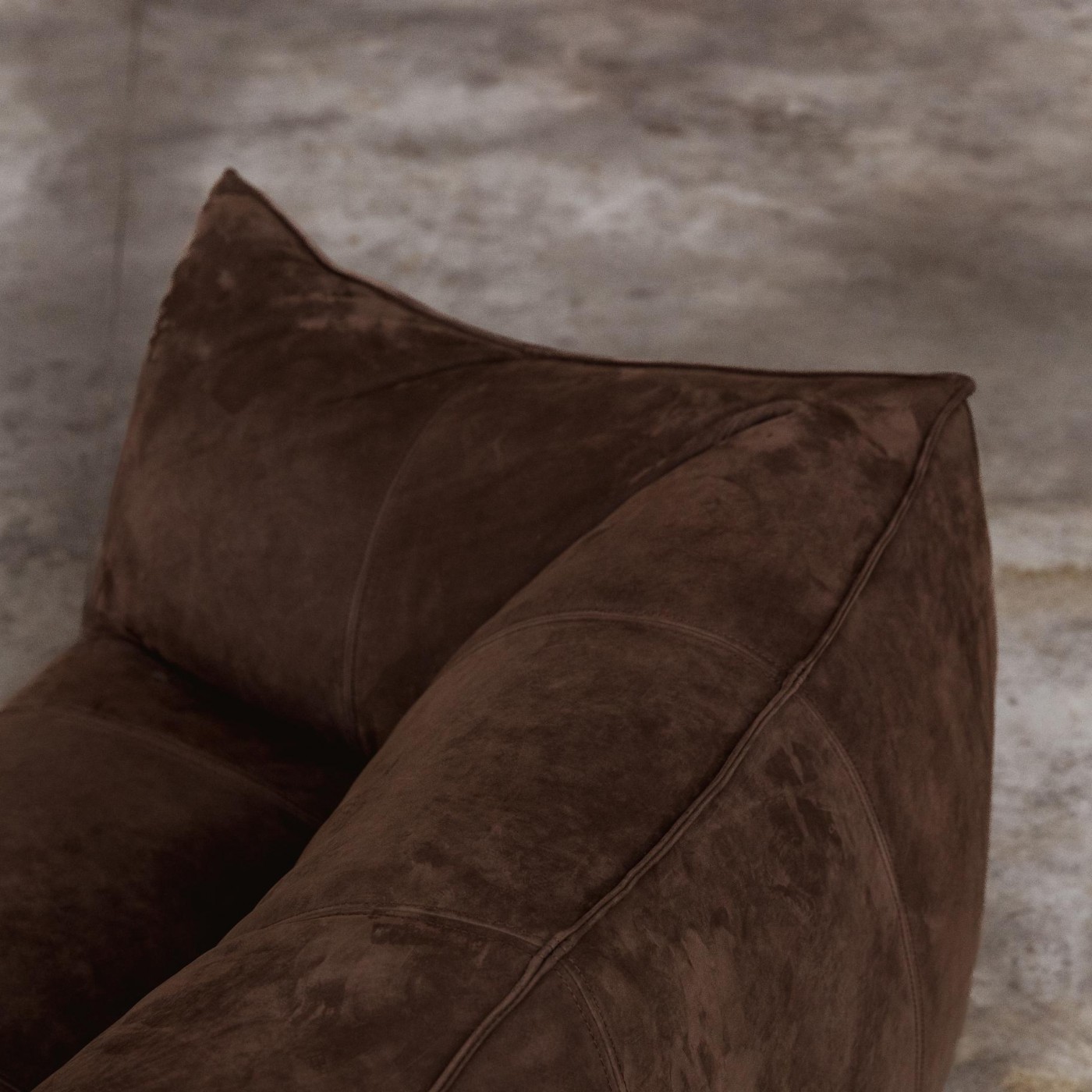 Mario Bellini "Le Bambole" Sofa for B&B Italia, dark brown suede, 1971, 1971