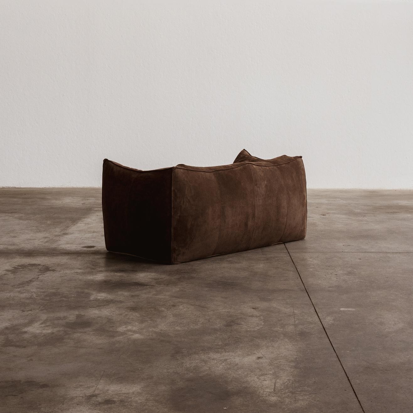 Mario Bellini "Le Bambole" Sofa for B&B Italia, dark brown suede, 1971, 1971