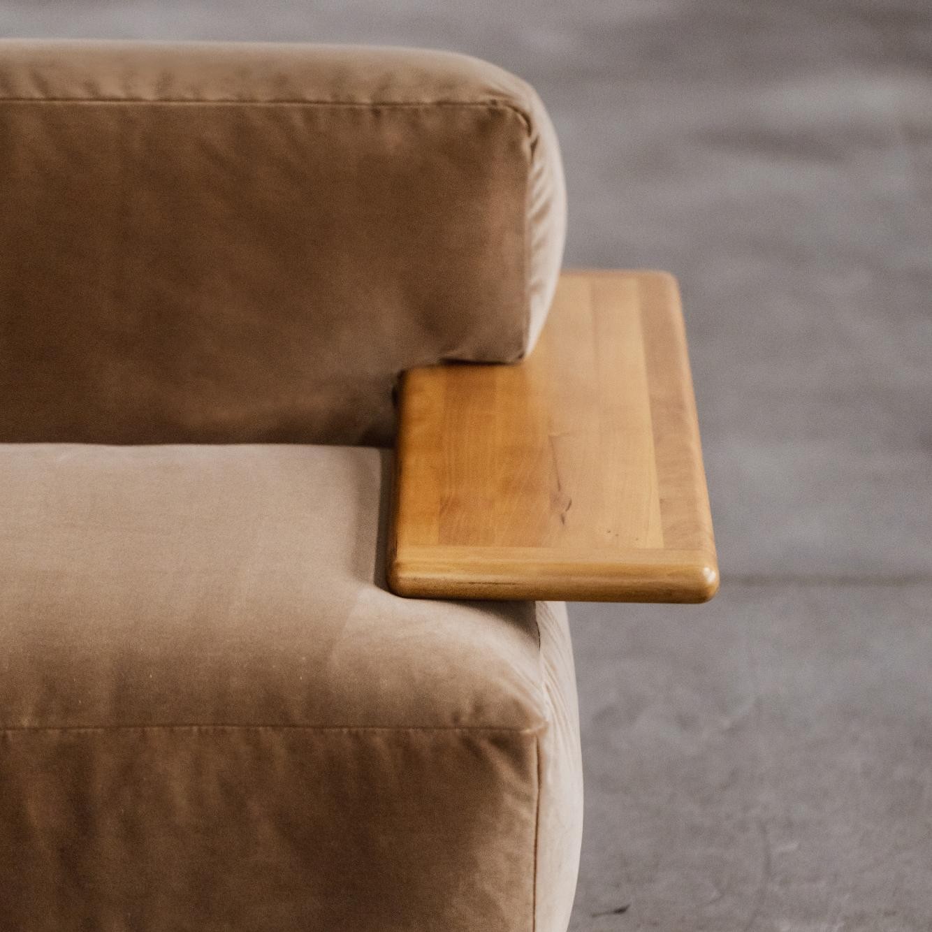 Mario Bellini "Pianura" Modular Sofa for Cassina, Argila Velvet, 1971, 1971