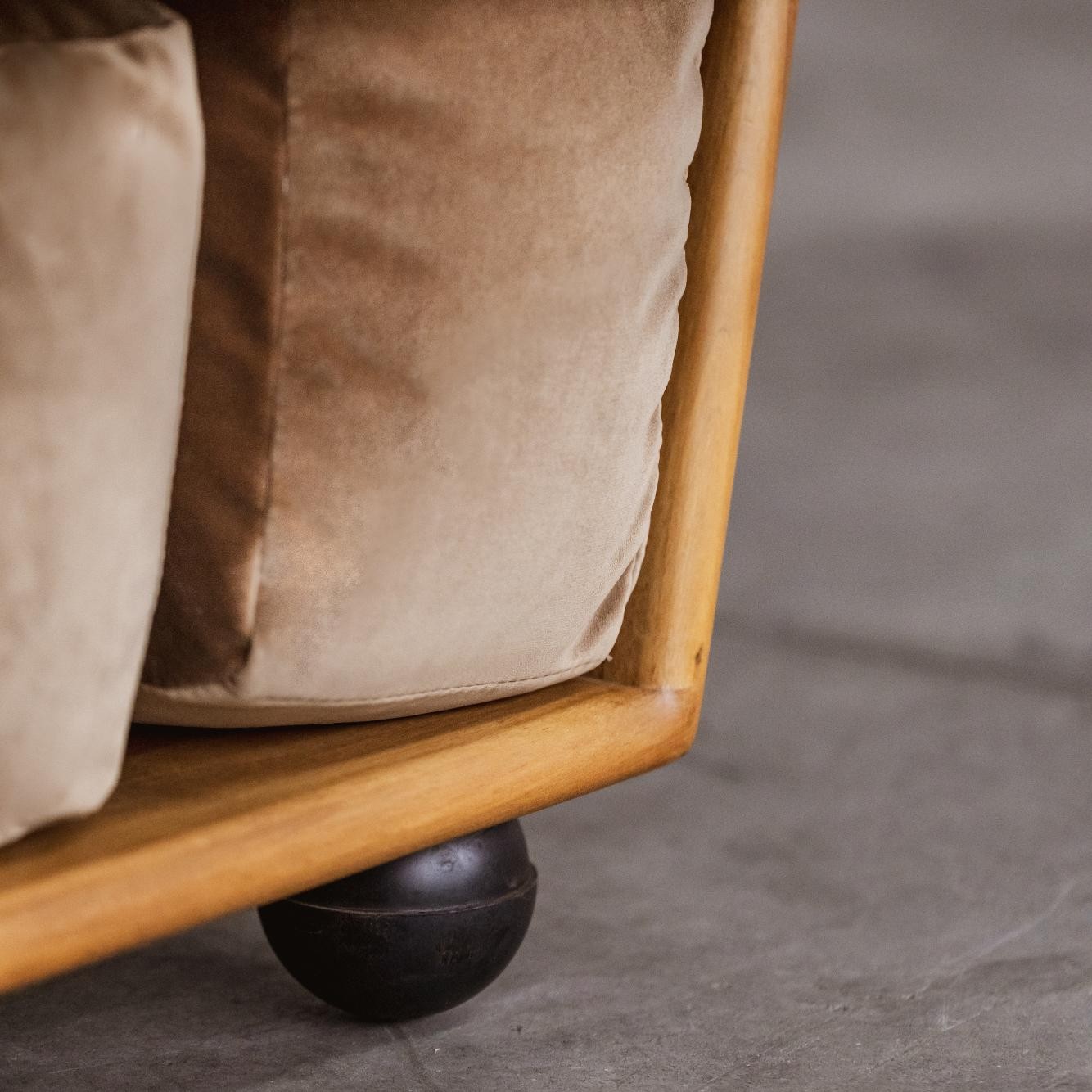 Mario Bellini "Pianura" Modular Sofa for Cassina, Argila Velvet, 1971, 1971