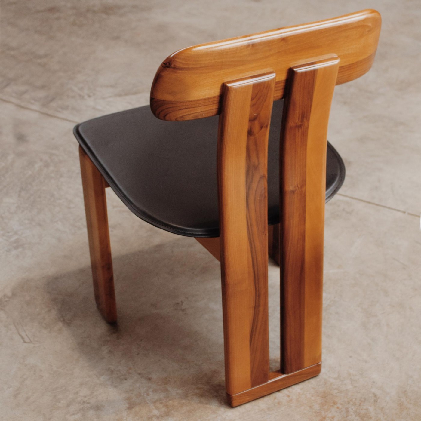 Mario Marenco "Sapporo" Dining Chairs for Mobil Girgi, Black Leather 1970, Set of 6, 1970