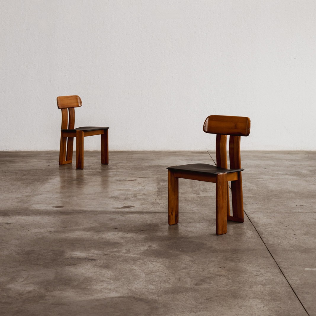 Mario Marenco "Sapporo" Dining Chairs for Mobil Girgi, Black Leather 1970, Set of 12, 1970