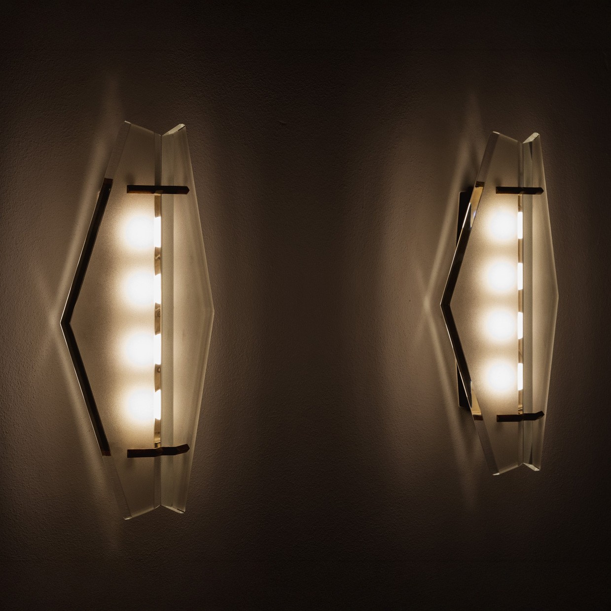 Max Ingrand "1943" Sconces for Fontana Arte, 1955, Set of 2, 1960