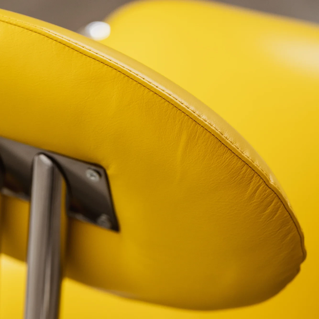 Modernist Lounge Chair, Yellow Leather, 1970, 1970