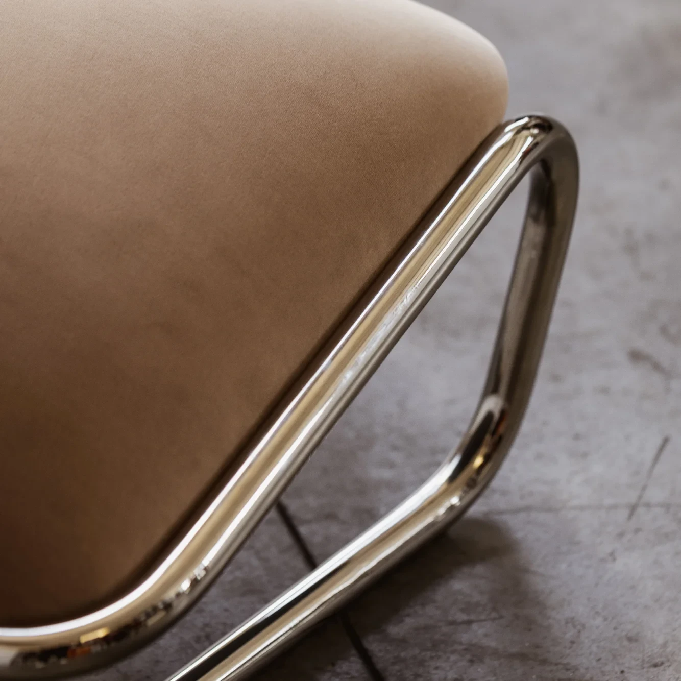 Modernist Lounge Chairs, Camel Velvet, 1970, Set of 2, 1970