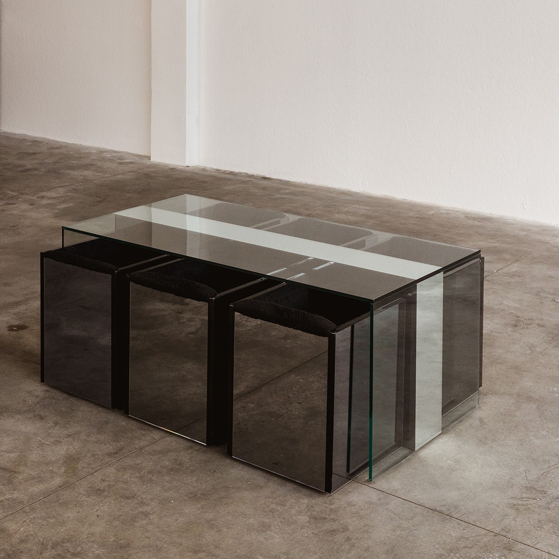 Nanda Vigo “Top” Dining Room Set for Édition Fai International, 1970s, 1970s