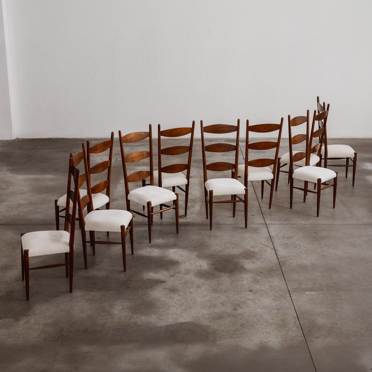 Paolo Buffa Sculptural Dining Chairs for Galdino Maspero, 1948, Set of 10, 1940s
