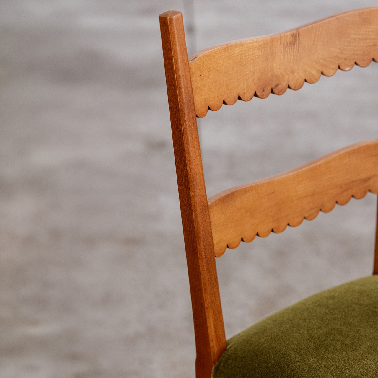 Paolo Buffa Dining Chairs for Marelli & Colico, Green Velvet, 1951, Set of 6, 1951