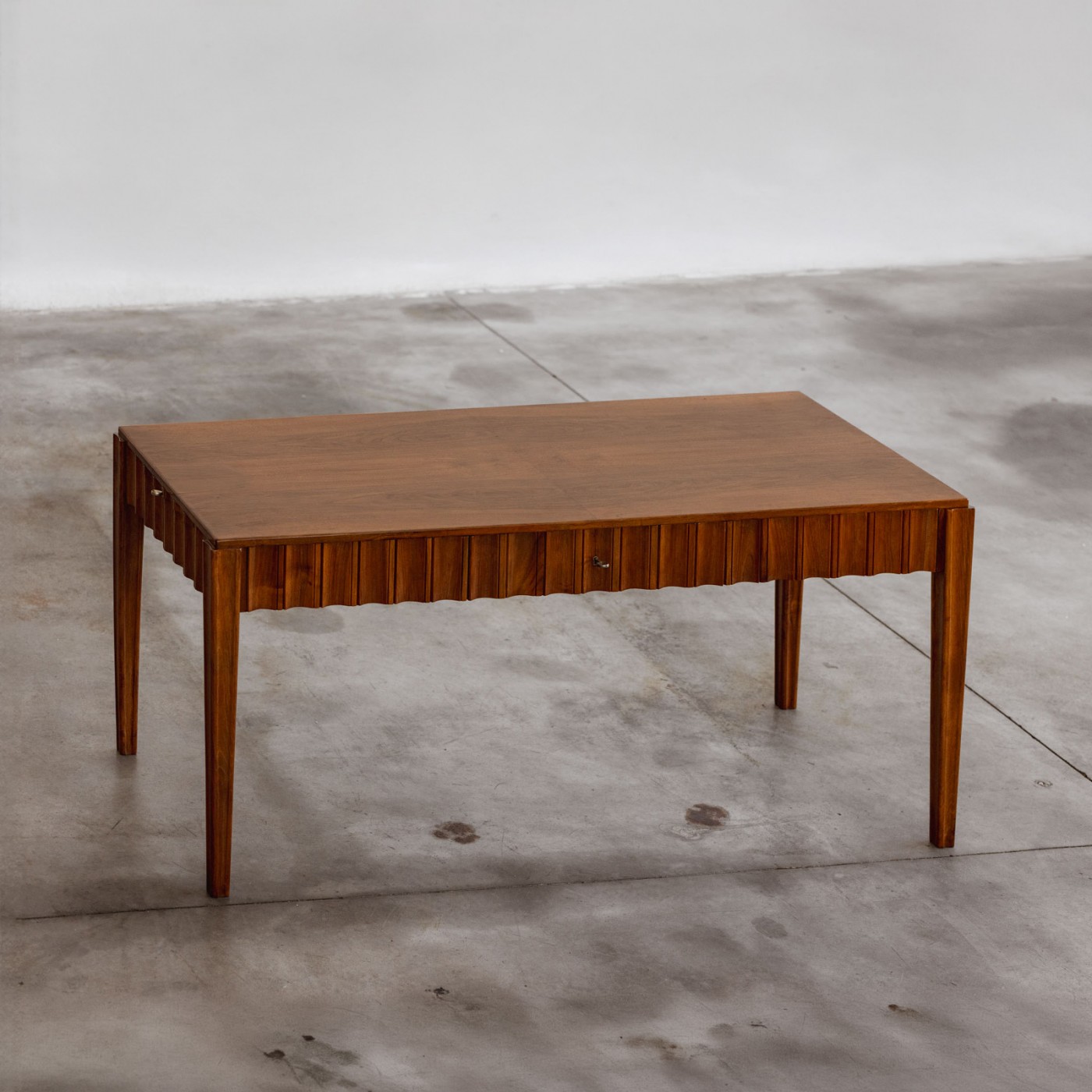 Paolo Buffa Fluted Desk with Hidden Drawers, Italy, 1940s, 1940s