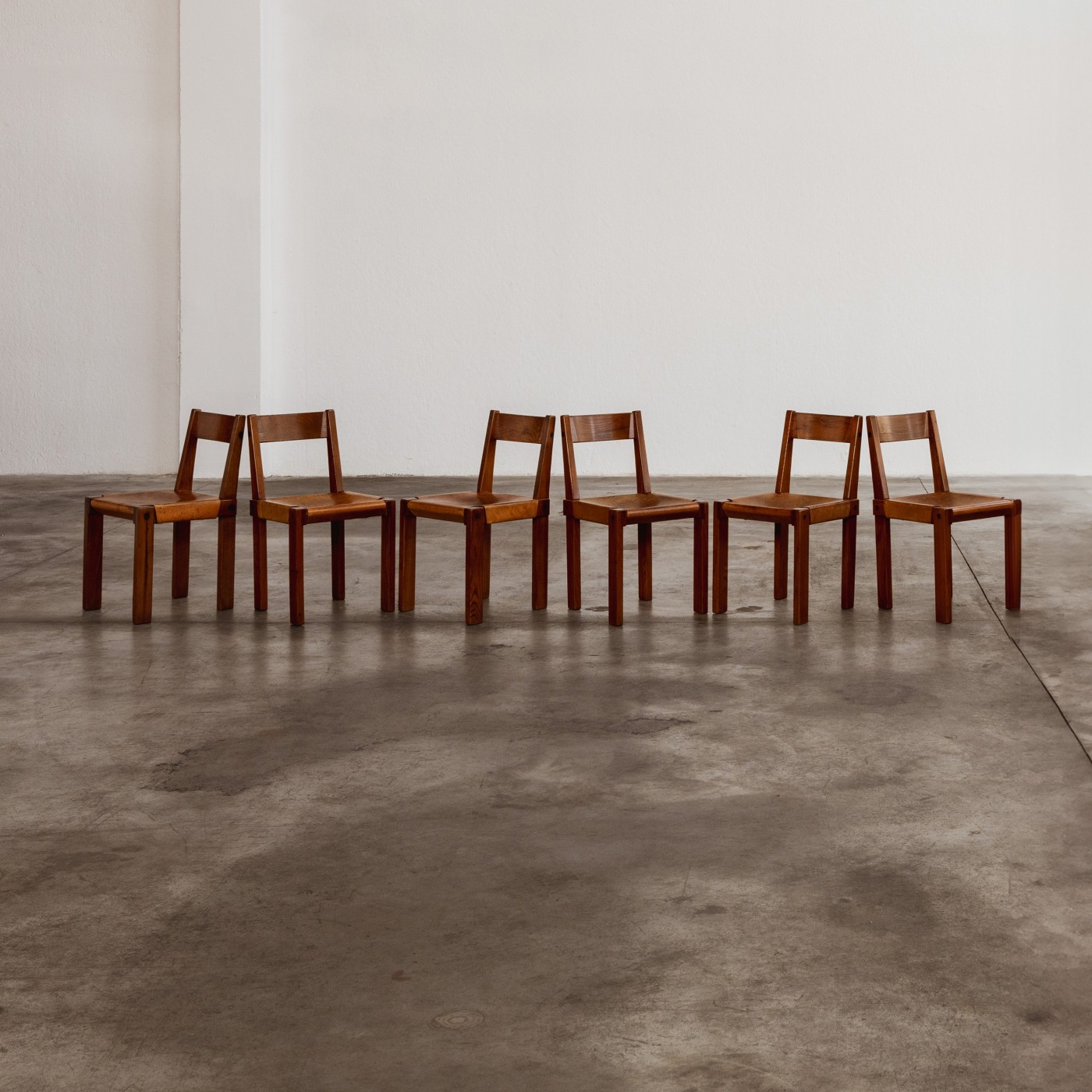 Pierre Chapo “S24” Dining Chairs, 1967, Set of 6, 1960s