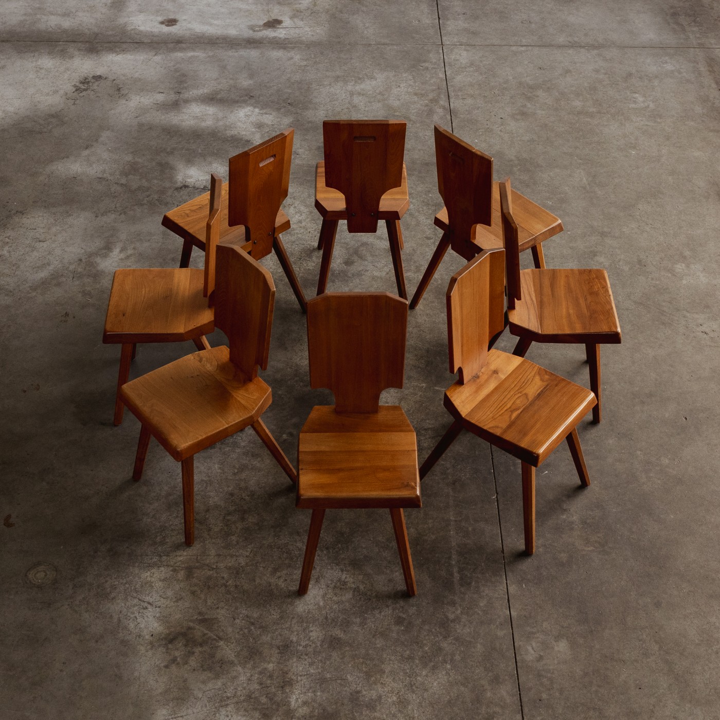 Pierre Chapo “S28” Dining Chairs for Atelier Pierre Chapo, 1973, Set of 8, 1970s