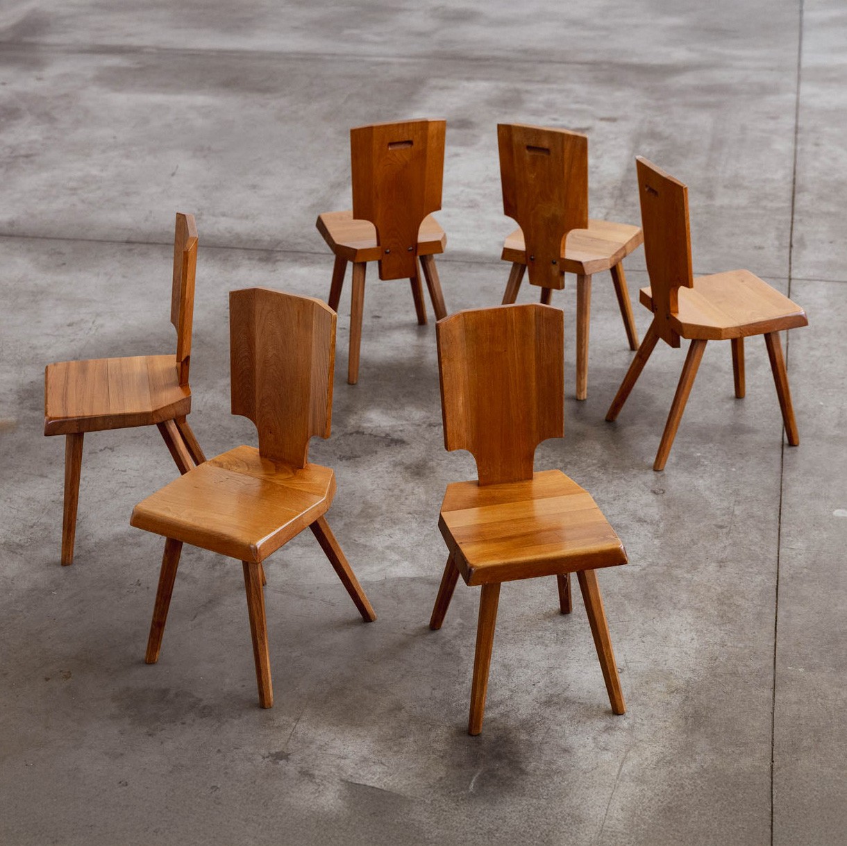 Pierre Chapo T21B "Sfax" Table & "S28" Chairs for Atelier Pierre Chapo, Wood, France, 1970s, 1970s