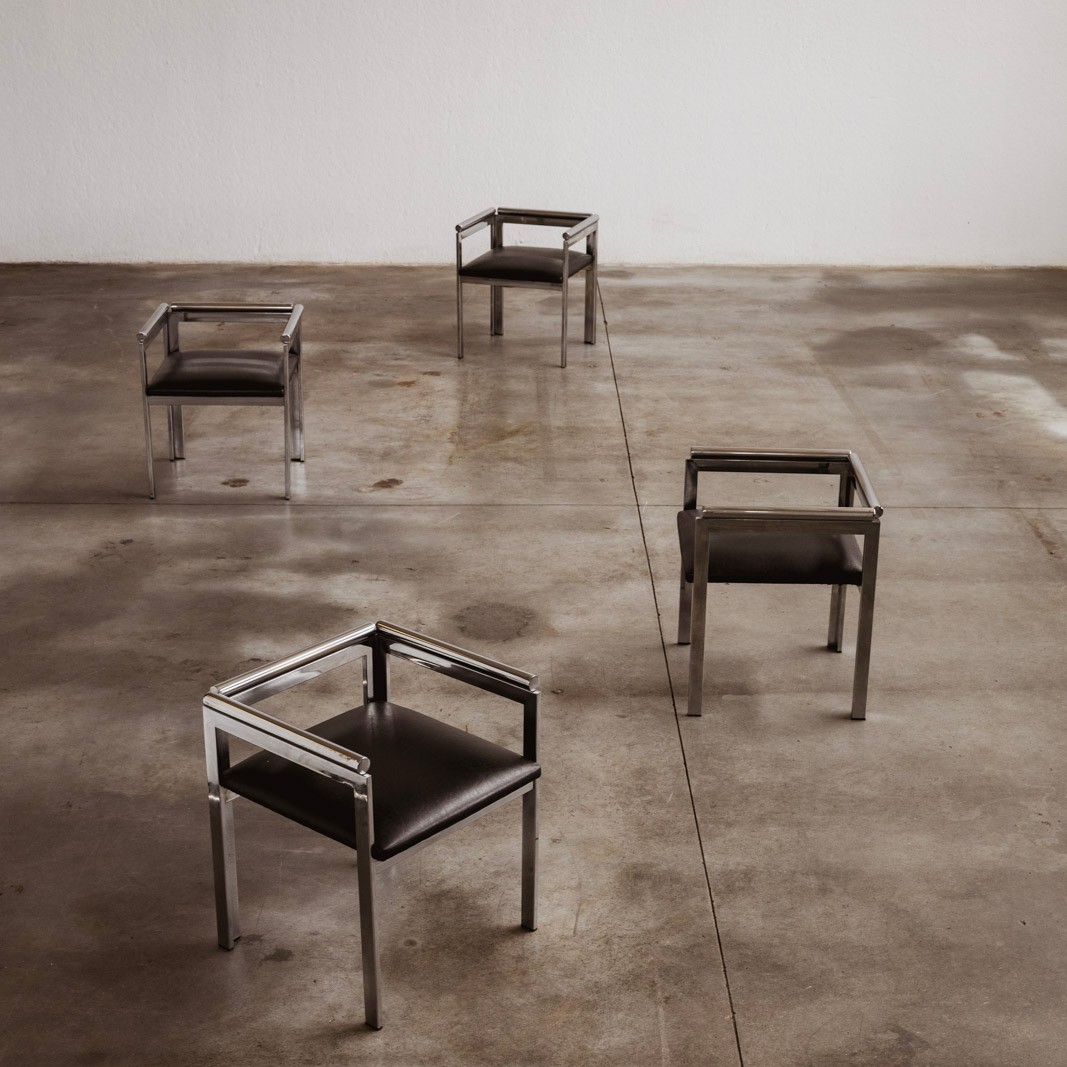 Renato Zevi Dining Chairs for Zevi & C., 1980s, 1980s
