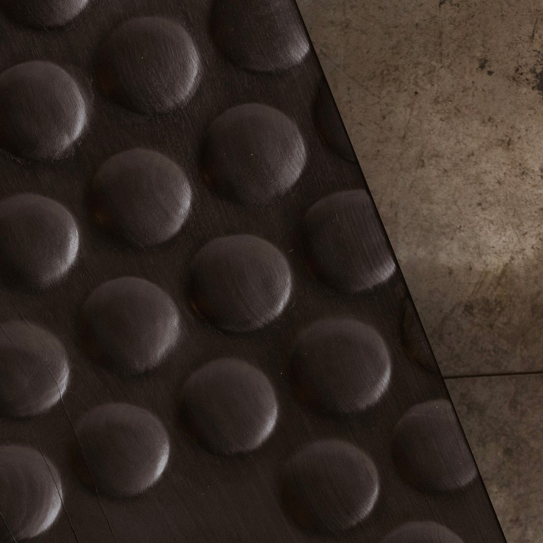 Sculptural Low Table in Dark Carved Wood, France, 1960s, 1960s