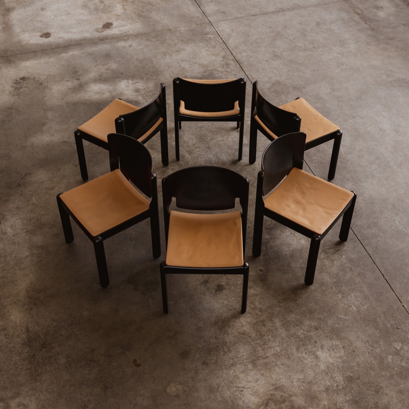 Vico Magistretti "122" Chairs for Cassina, 1967, Set of 6, 1967