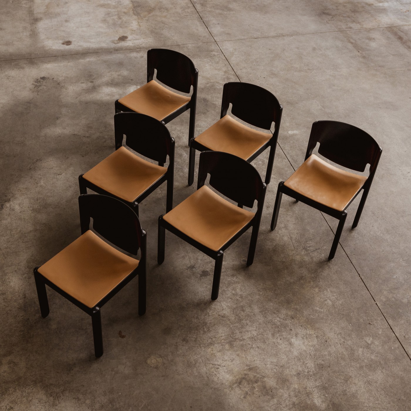 Vico Magistretti "122" Chairs for Cassina, 1967, Set of 6, 1967