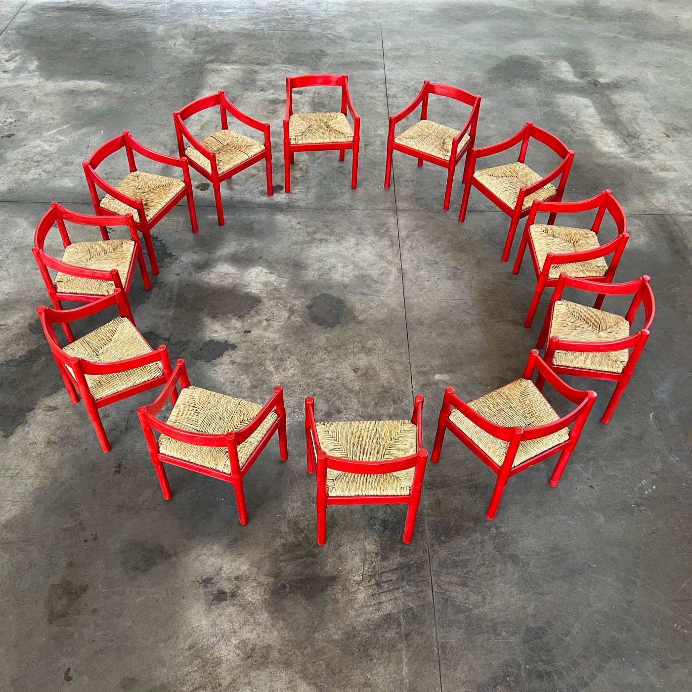 Vico Magistretti “Carimate” Dining Chairs for Cassina, 1960, Set of 12, 1960