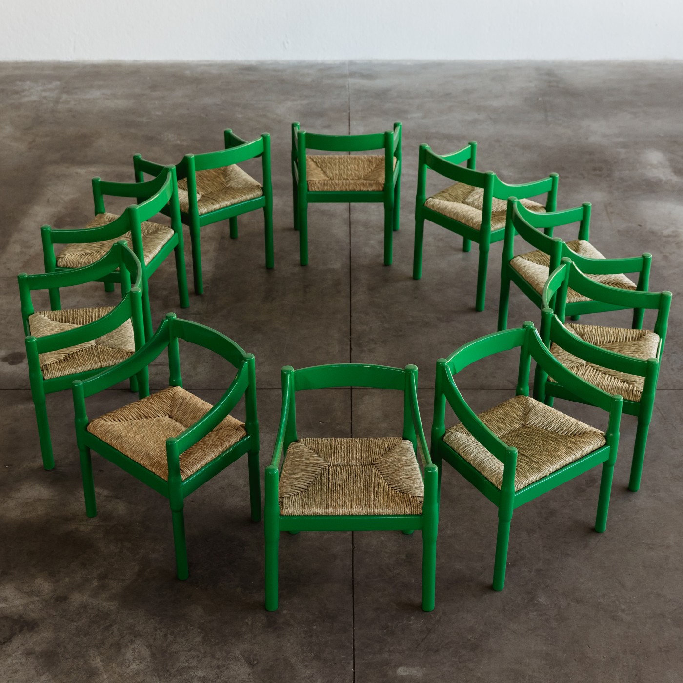 Vico Magistretti "Carimate" Dining Chairs for Cassina, 1960, Set of 10, 1960