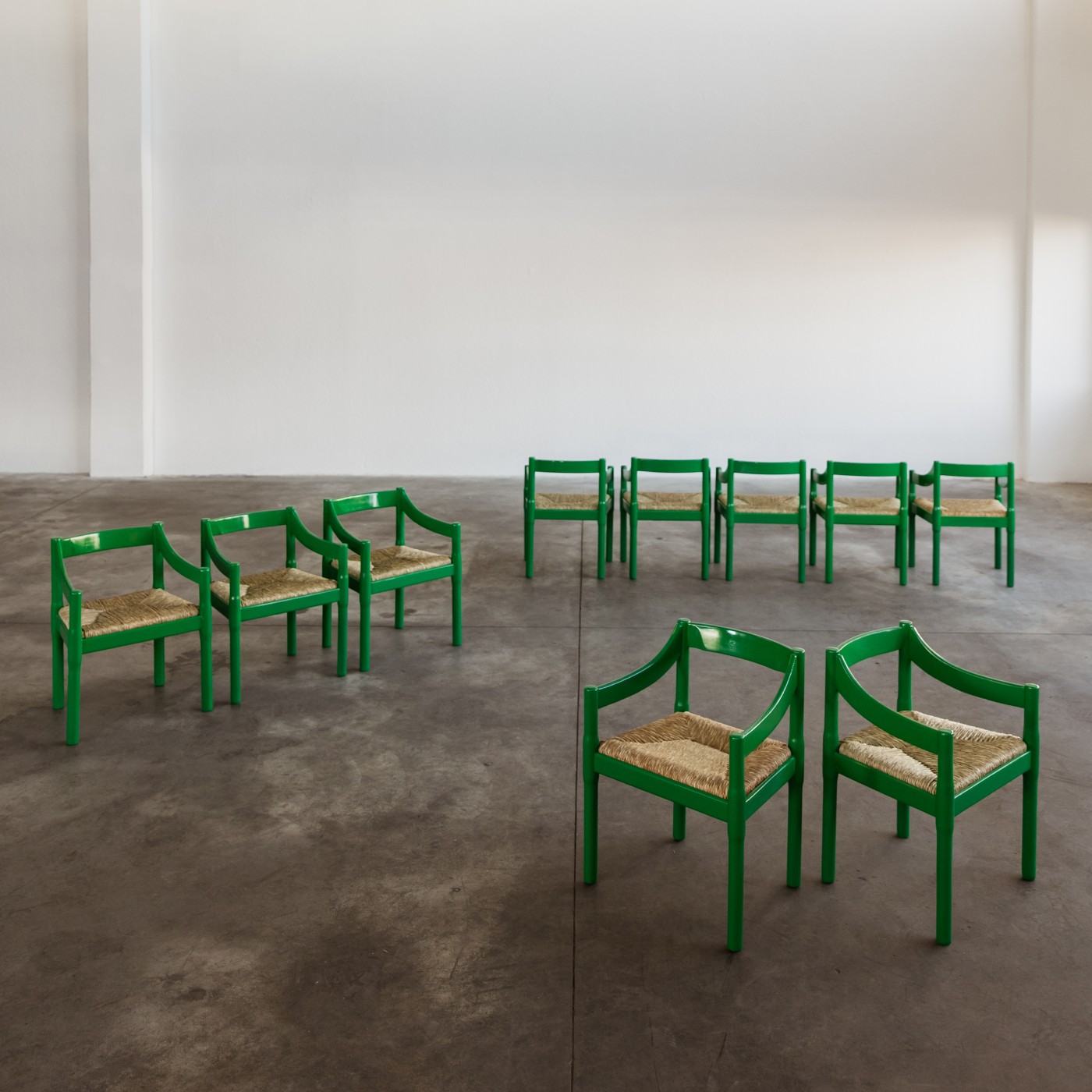 Vico Magistretti "Carimate" Dining Chairs for Cassina, 1960, Set of 10, 1960
