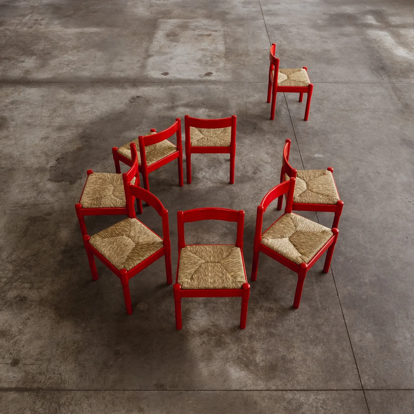 Vico Magistretti "Carimate" Dining Chairs for Cassina, 1960, Set of 8, 1960