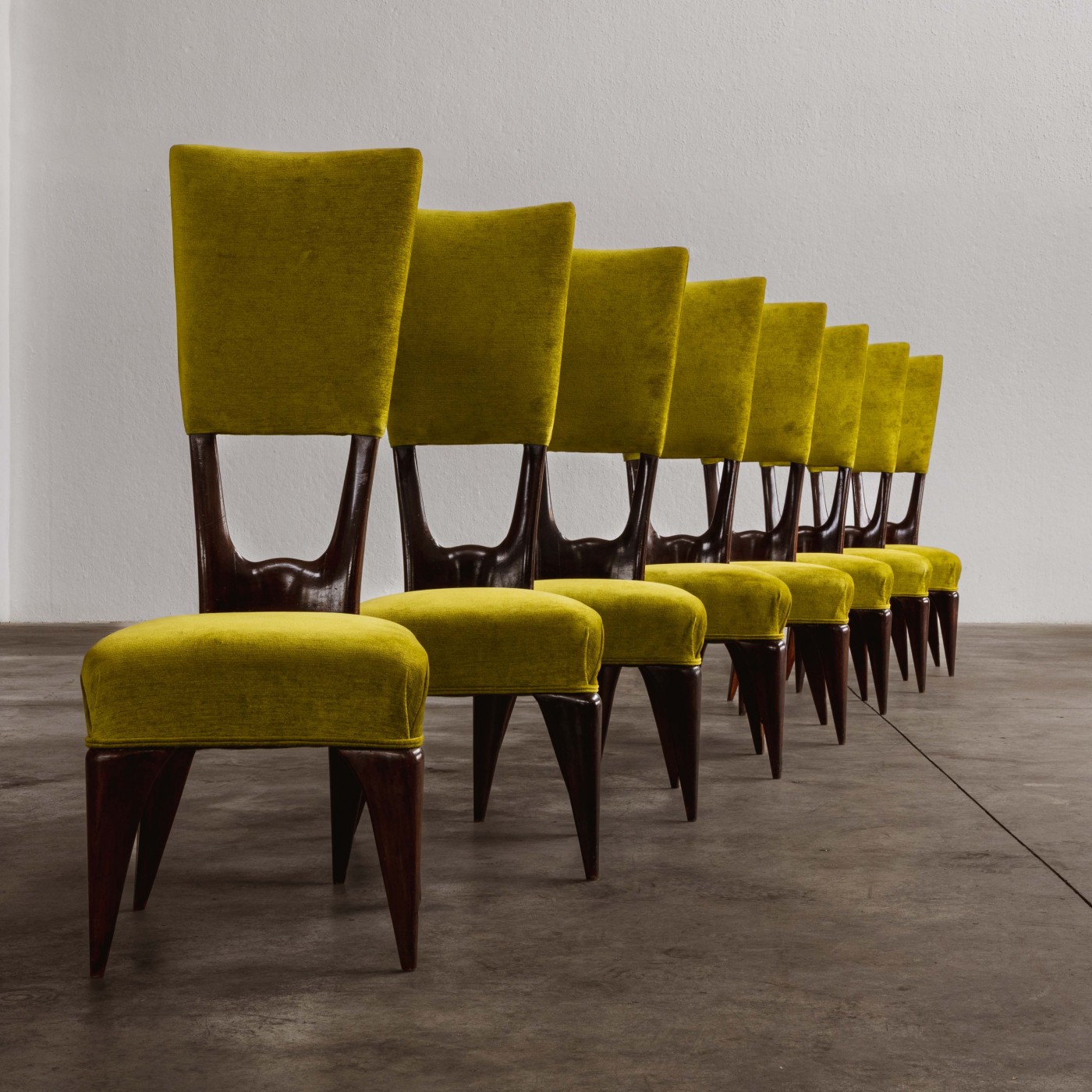 Vittorio Valabrega Dining Chairs, 1950s, Set of 8, 1950s